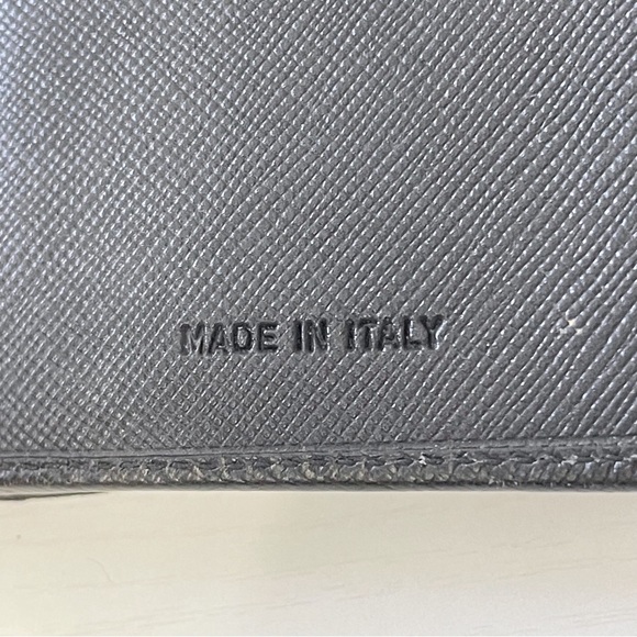 Prada black nylon triangle logo medium double bifold wallet unisex - Picture 9 of 11